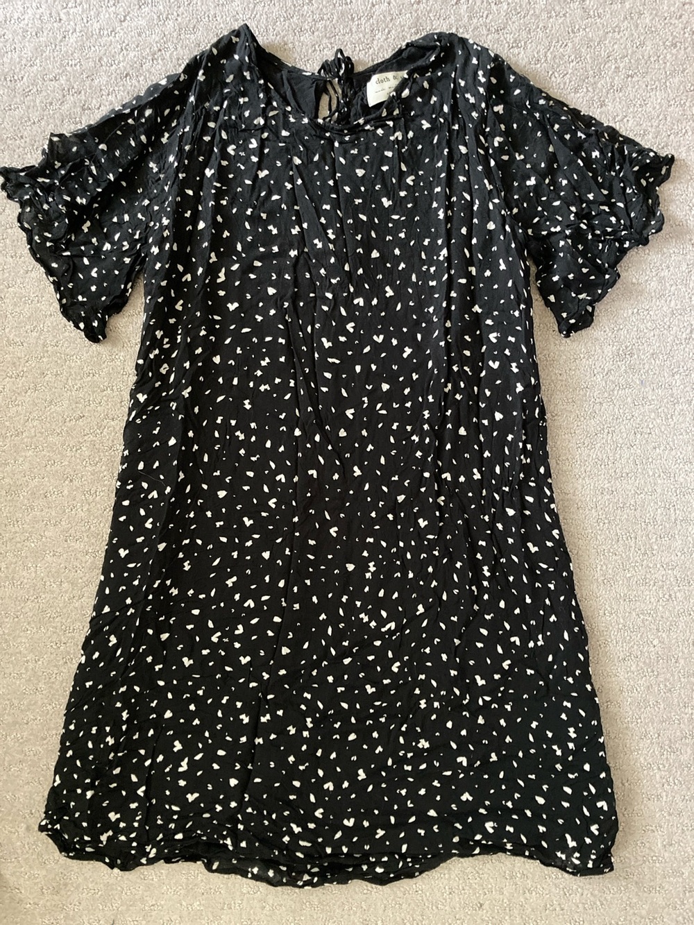 Cloth & Stone black and white-speckled shift dress, Small